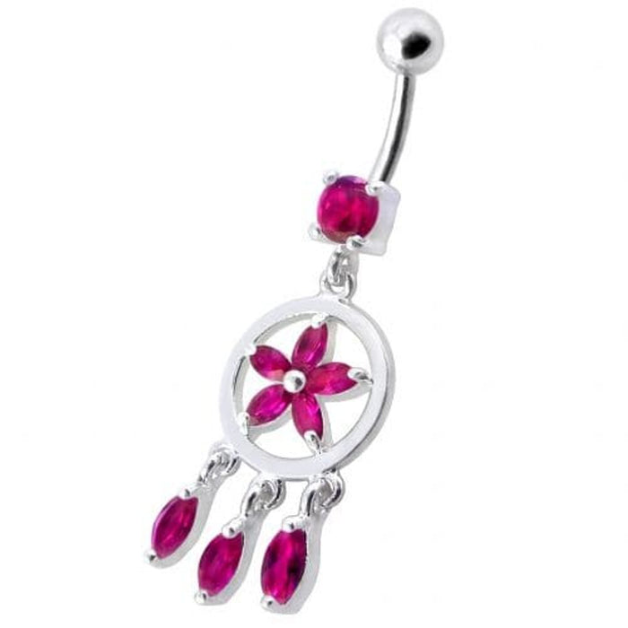 Fancy Dangling SS Belly Ring