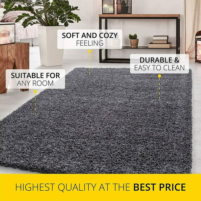 Premium Grey Mix Shaggy Rug - 80x150: High Quality, Plush Feel, Contemporary Style