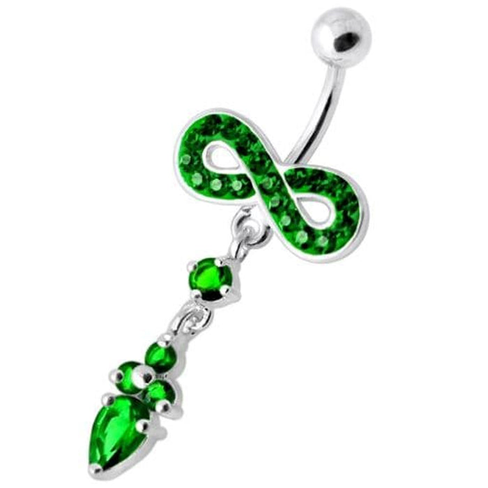 Jeweled Infinity Dangling Navel belly bar