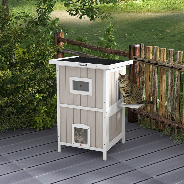 PawHut Outdoor Wooden Cat House - Spacious, Escape Doors - for 1-2 Cats. Get the Best Quality!