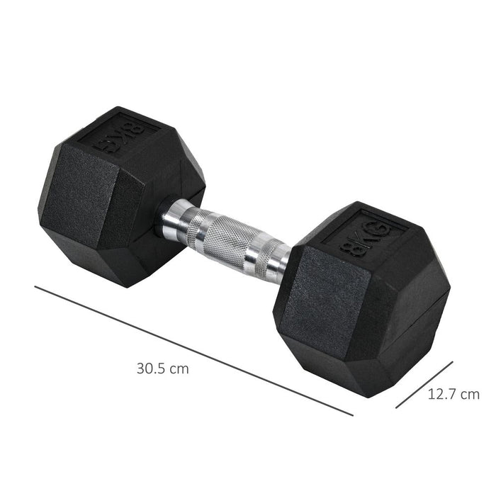 Premium Hex Dumbbells - 2x8kg Set for Home Fitness - Heavy-Duty Metal & Rubber - HOMCOM