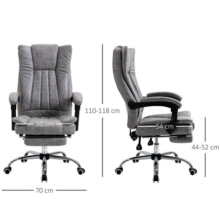 High-Back Executive Office Chair with Armrest and Footrest - Grey