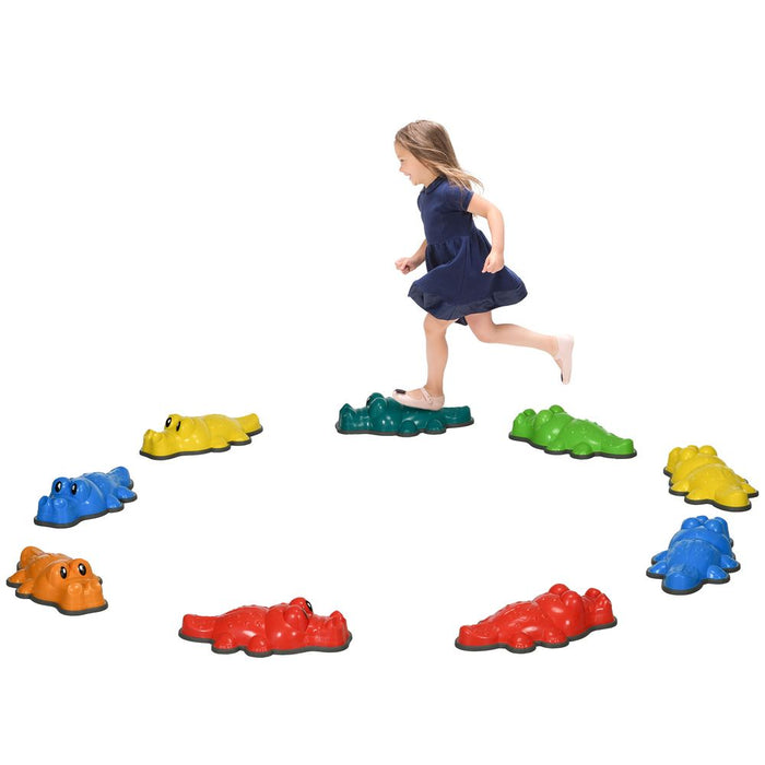 ZONEKIZ 9PCs Kids Stepping Stones w/ Anti-Slip Edge, Indoor and Outdoor