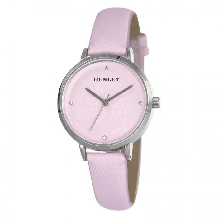 Henleys Ladies Embossed Branchlet Watch - Pink H06169.5