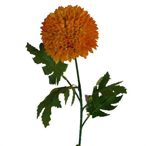 70cm Large Ball Dahlia Artificial Flower Stem Yellow