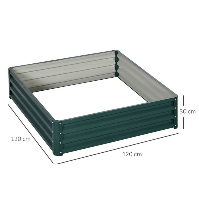 120x120cm Raised Garden Bed Frame - Grow Flowers & Vegetables - Outdoor Planter Kit - Green