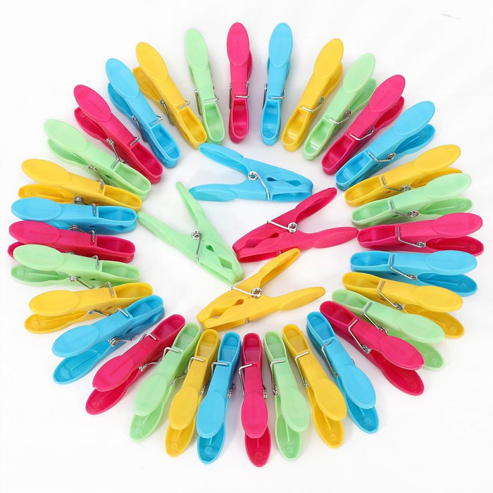 Premium Plastic Clothes Pegs - 36 Piece Set - Multicoloured - Strong Grip