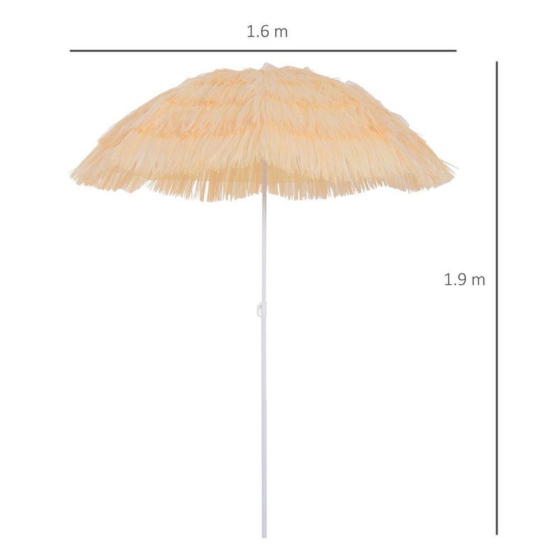 Outsunny Beach Sun Umbrella - Hawaiian Style, Tilting & Folding - Superior Quality
