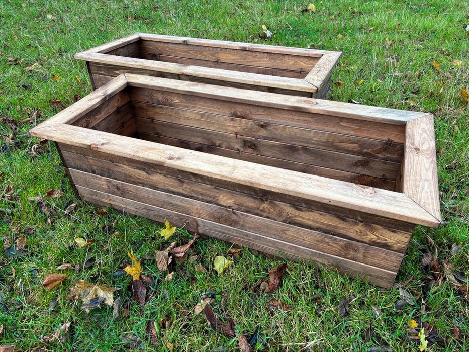 Premium XL Wooden Trough - Handcrafted in Britain, Sustainable Wood, Drainage Slats, 100L Volume