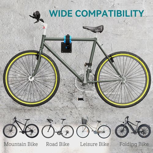 HOMCOM Bike Repair Stand, Wall Mount Bike Workstand w/ Adjustable Clamp