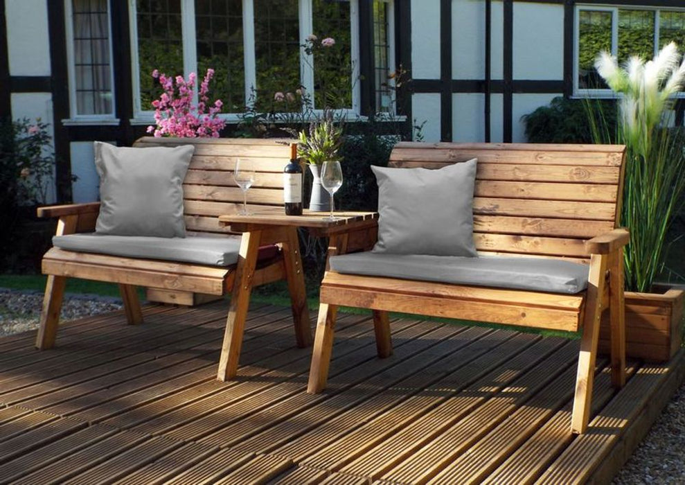 Twin Bench Set Straight - Charles Taylor, Classic English Design, Hand-finished in Britain, Sustainably Sourced Wood