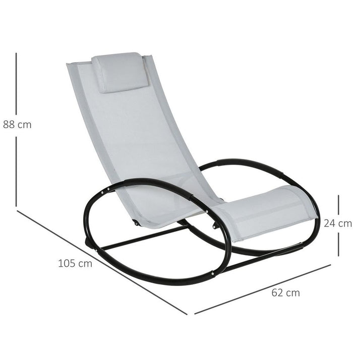 Ultimate Relaxation: Outsunny Patio Rocking Chair w/ Zero Gravity Seat & Pillow - Perfect for Pool, Garden, Patio - High Quality