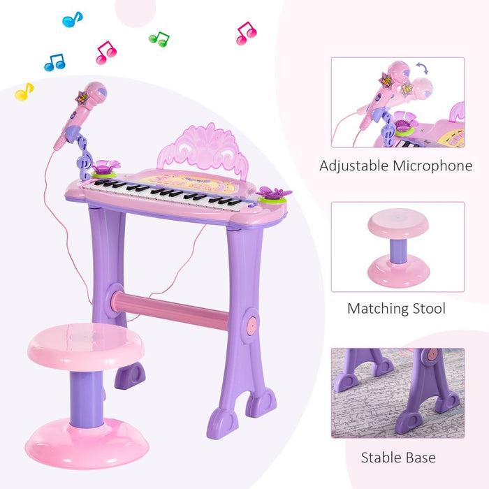 Premium Quality Mini Battery Organ Piano Microphone Stool 32 Key Keyboard Kids Toy