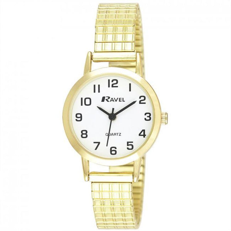 Ravel Ladies Gold White Dial Watch - Premium Quality, Classic Style, Expander Bracelet