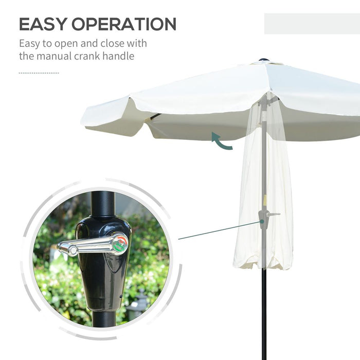 Premium 2.66m Cream White Patio Umbrella- High-Quality Outdoor Shade & Protection for Garden Events!