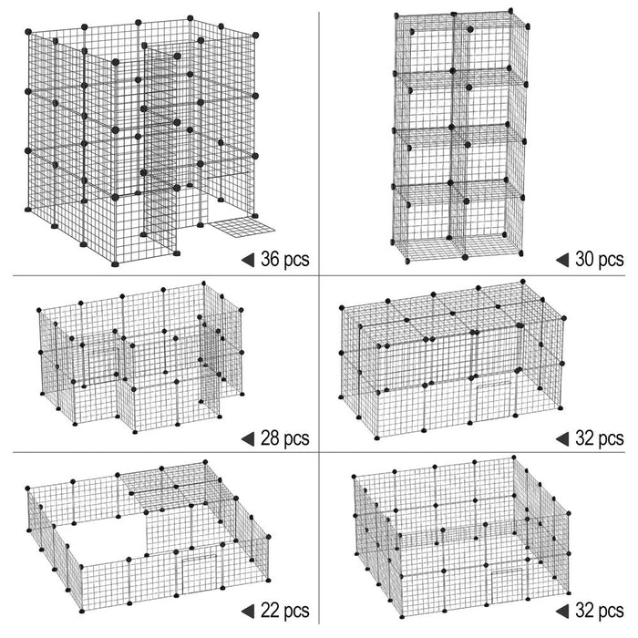 Premium Rabbit Cage DIY 36 Panels, Pet Playpen for Small Animals - Rabbit, Guinea Pig, Chinchilla