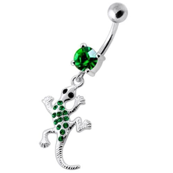 Gecko lizard Dangling Navel bar