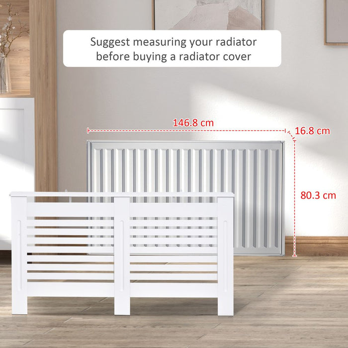 Premium MDF Radiator Cover - 152 cm - White Finish - Protect & Style Your Room - Free Shipping