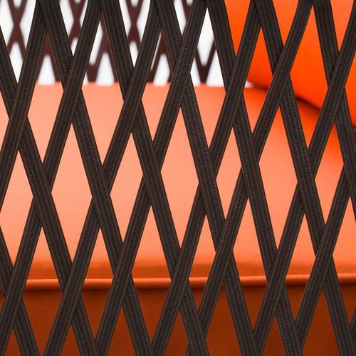 3 Pieces Patio Rattan Bistro Set with Tempered Glass Table Orange