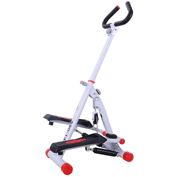 HOMCOM Foldable Step Machine, Height Adjustable Stepper w/LCD Display and Handlebar, Twister Steppers for Exercise Workout Home Gym Office