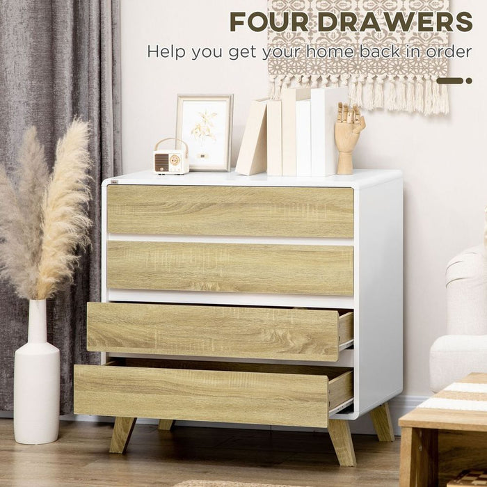 Chest of Drawers 4-Drawer Dresser Storage Chest with Legs Bedroom, Living Room