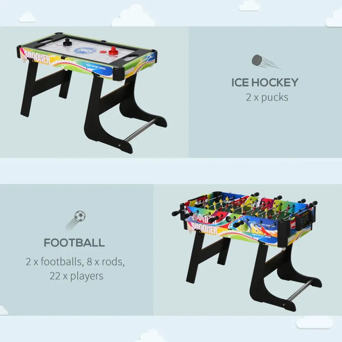 4-in-1 Foldable Game Table Hockey Football Table Tennis & Pool Home Gaming