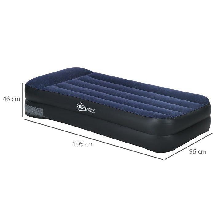 Outsunny Inflatable Mattress w/ Pump, 195x96x46cm - Compact & Comfortable