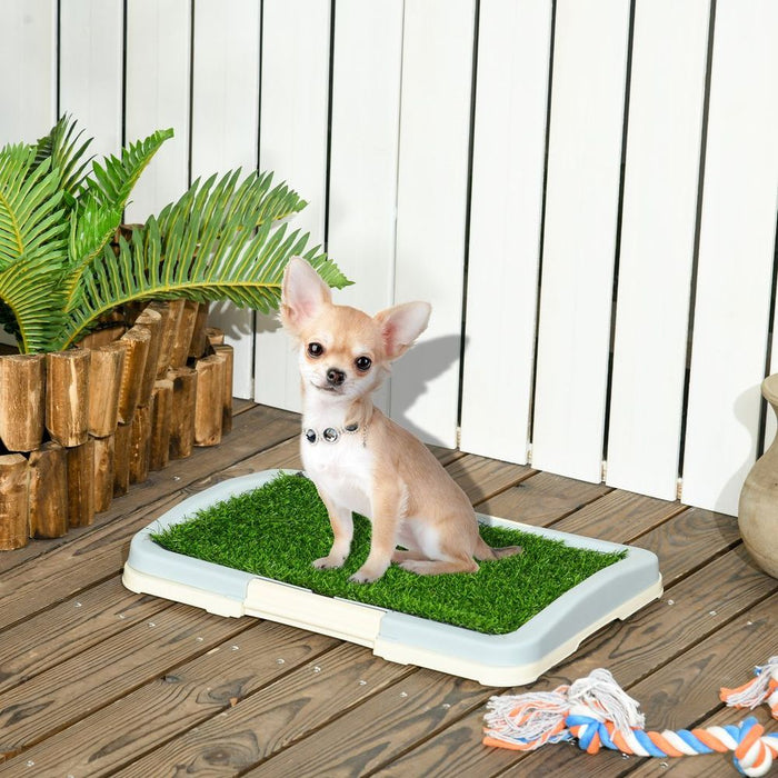 PawHut Dog Toilet - Indoor, Artificial Grass, Grid Panel, Tray: The Perfect Solution for Easy Pet Waste Management!