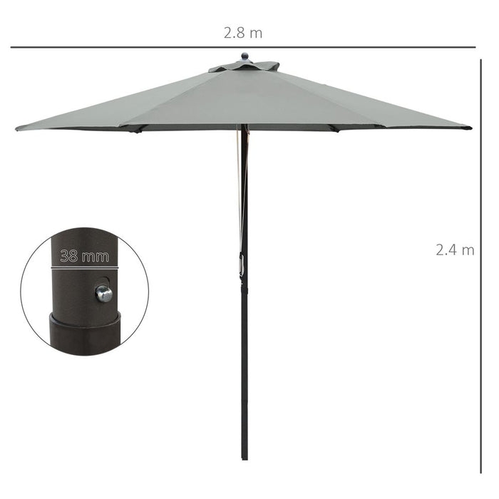 High-Quality Dark Grey Umbrella Parasol - 2.8m - Base Not Included