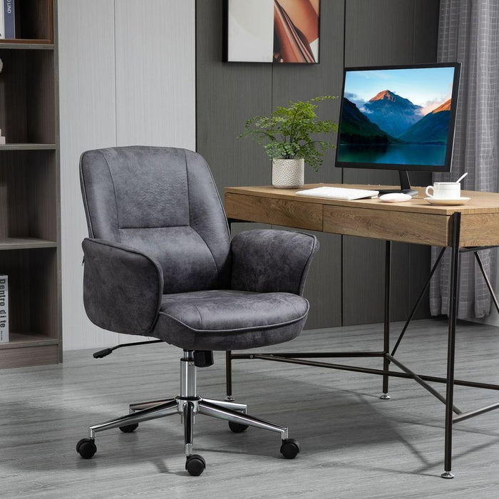 Vinsetto Swivel Computer Office Chair - Mid Back Desk Chair - Deep Grey