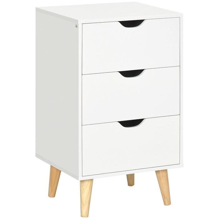 HOMCOM 3-Drawer Storage Chest - Stylish & Sturdy - Bedroom & Living Room Furniture