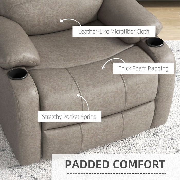 Premium HOMCOM Recliner Armchair - Comfy & Stylish, with Cup Holder