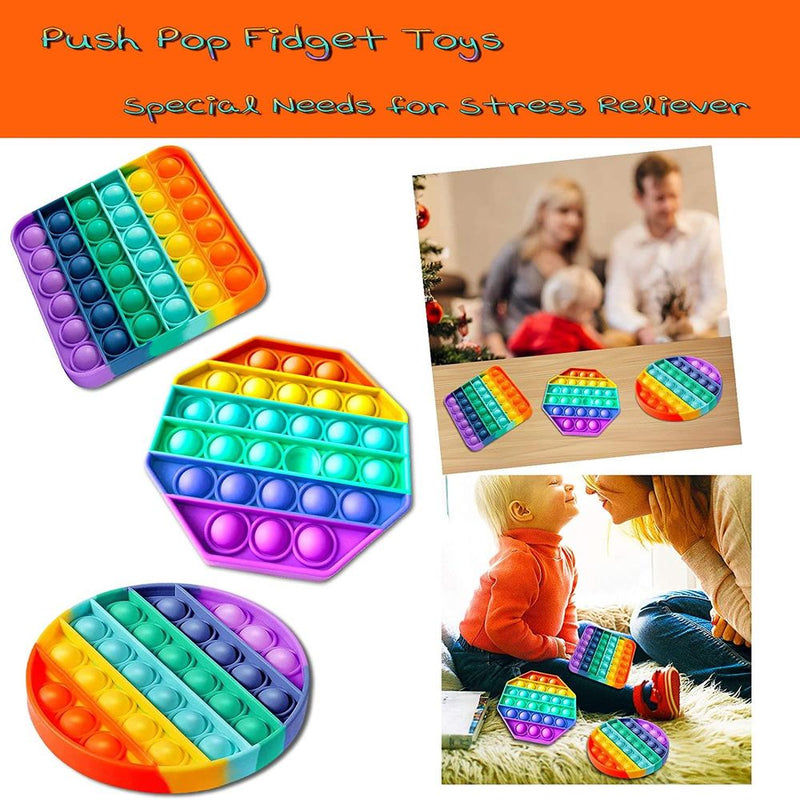 ASPECT Rainbow Push Bubble Pop Sensory Fidget Toy Octagon Rainbow - Stress Relief, Special Needs, Anxiety Relief