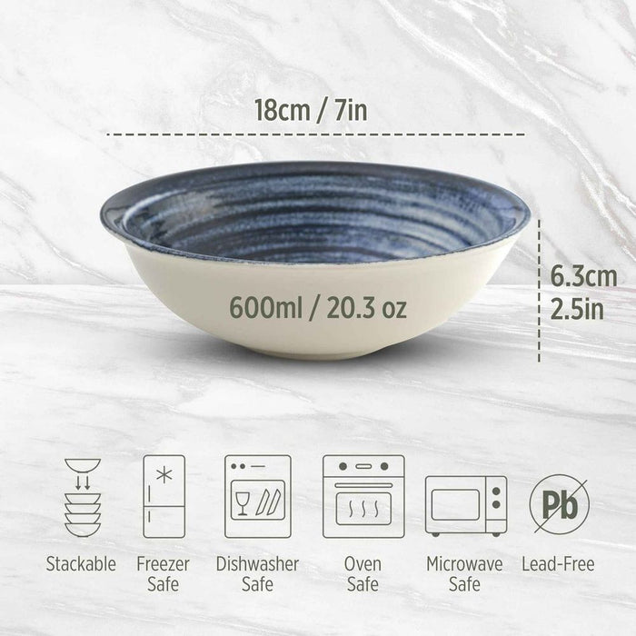 Porcelain Soup-Cereal Bowl Pebble Deep Ocean 17cm