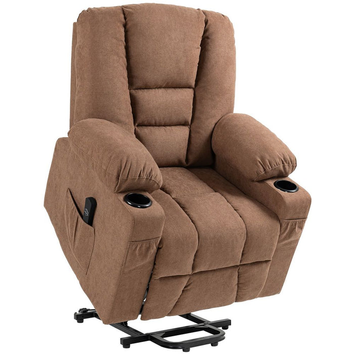 HOMCOM Riser and Recliner Chair w/ Remote, Lift Chair for Elderly, Brown