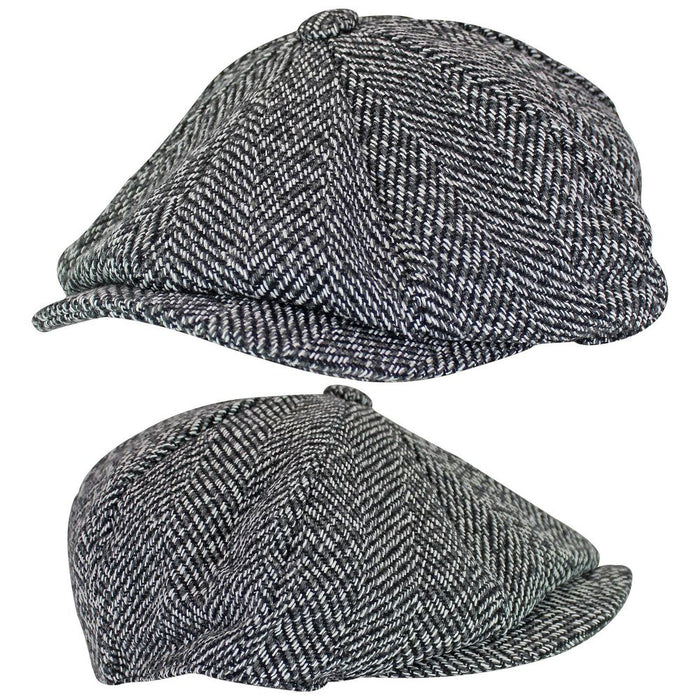 Premium Mens Baker Boy Hat - Thinsulate Lined Wool Newsboy Cap