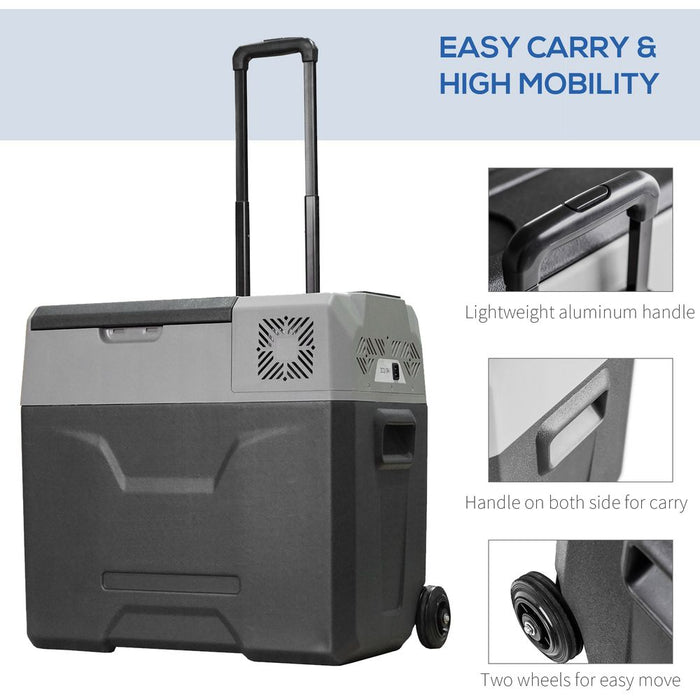 HOMCOM Car Refrigerator, Portable 12/24V Compressor Fridge Freezer, Electric Cooler Box Down to -20℃ for Camping, (50 L)