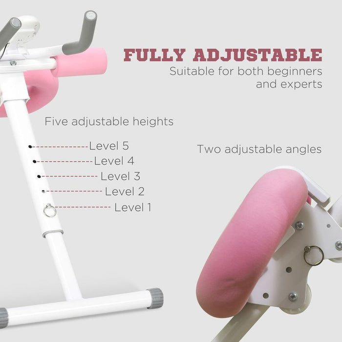 Foldable Ab Machine, Adjustable Height, LCD Monitor - Best Quality Abs Trainer for Home Gym - Comfortable & Easy Storage