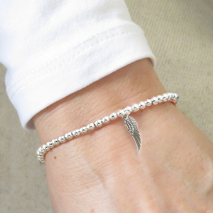 Silver Angel Wing Bracelet | Rainbow Thank You Card | Gift Box