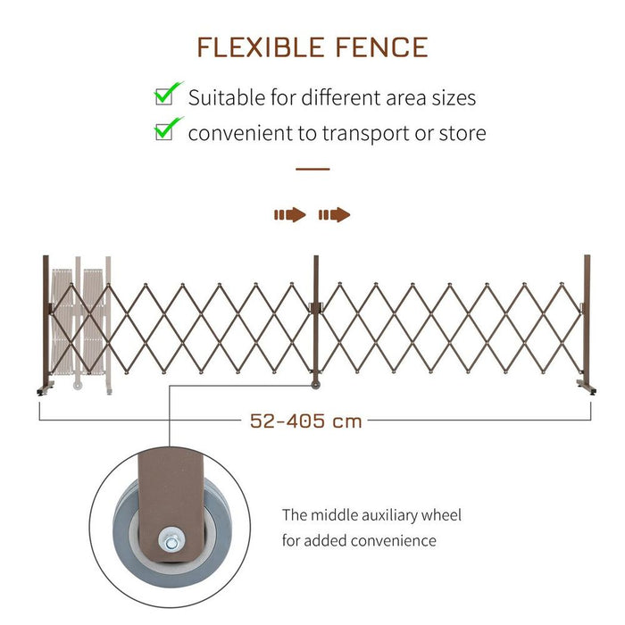 Premium Outsunny Foldable Garden Screen Panel - Durable Aluminium Alloy Fence - Dark Brown - Multiple Uses - Easy Installation