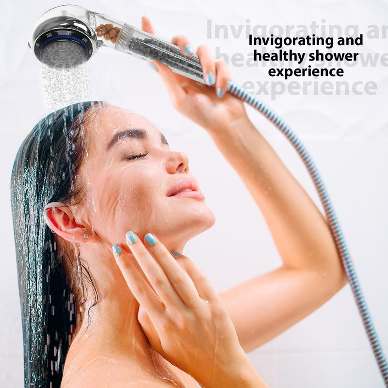 ASAB Ionic Shower Head with Filter Beads - Boost Your Shower Experience, Easy to Install, 3 Spray Patterns, Protects Skin, Helps the Planet