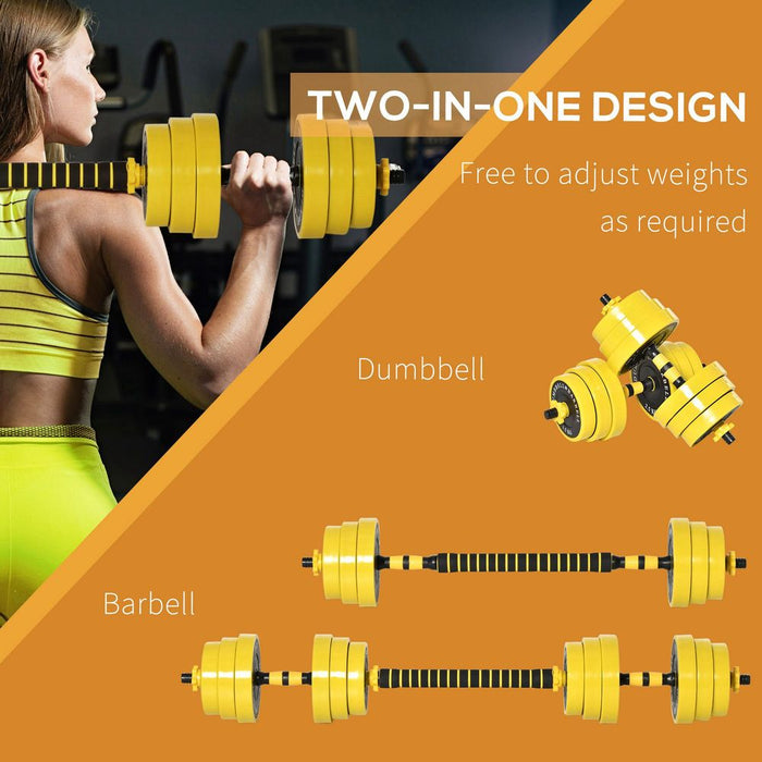 Premium 30KG Barbell & Dumbbell Set | Home Gym Plate Bar | HOMCOM Fitness Equipment