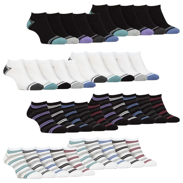 Farah - 10 Pack Mens Bamboo Plain Trainer Socks