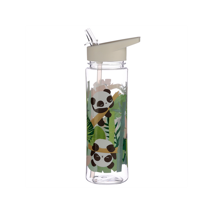 Premium Reusable Panda 550ml Water Bottle | Flip Straw | BPA-Free