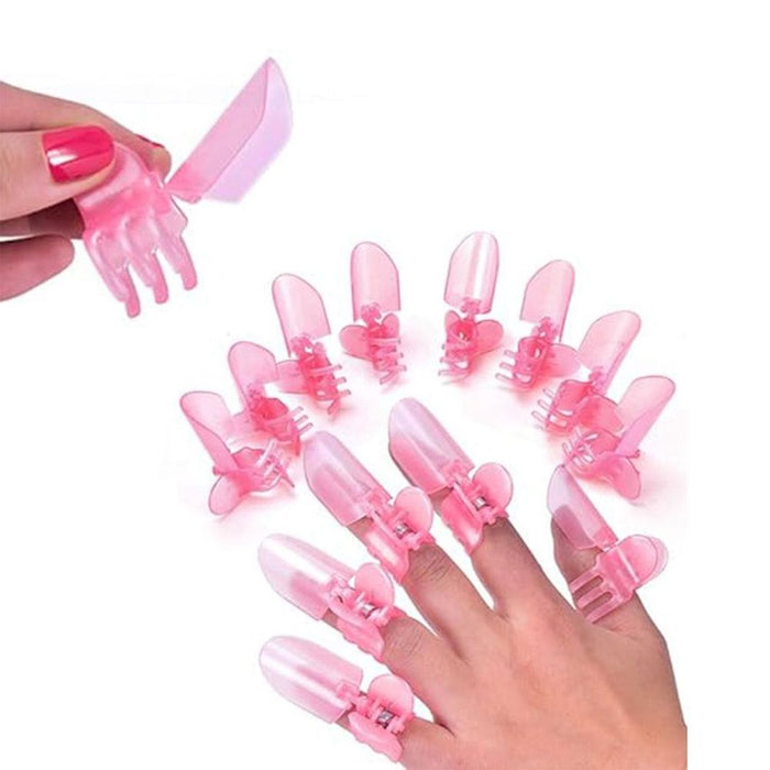 10-Pack Pink Nail Polish Protection Clips - Plastic Clip Tip for Drying Enamel