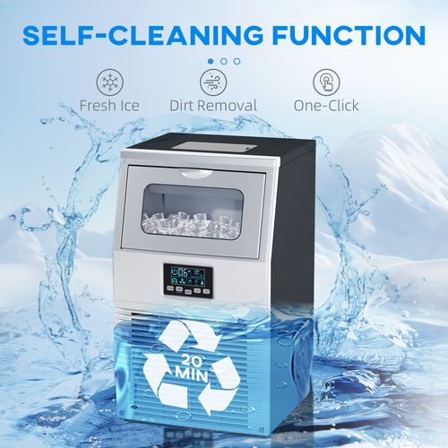 HOMCOM Commercial Ice Maker w/ 4kg Ice Storage for Home Restaurant