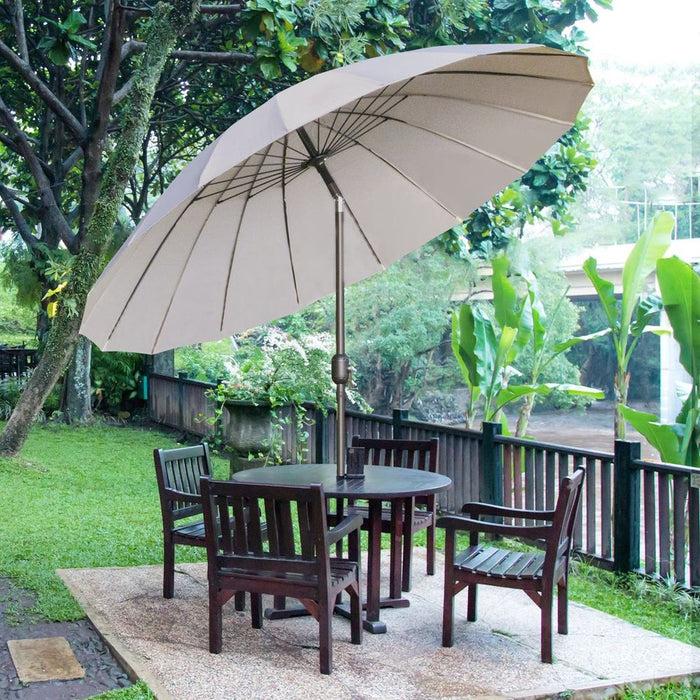 Outsunny 2.5m Round Curved Adjustable Parasol Sun Umbrella