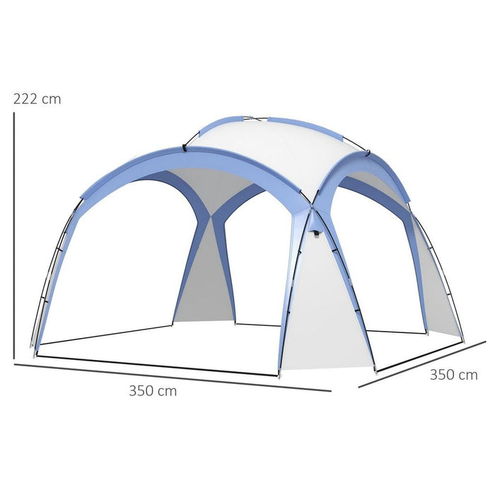 Outsunny Outdoor Gazebo Event Tent - Light Blue, Spacious & Portable - Perfect for Garden Parties!