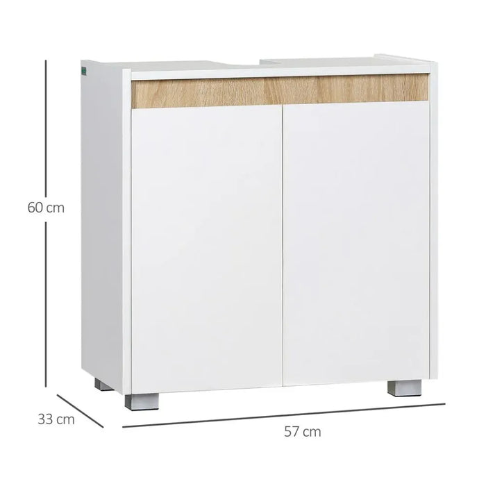 Bathroom Sink Cabinet, Floor Standing Under Sink Cabinet Double Doors White