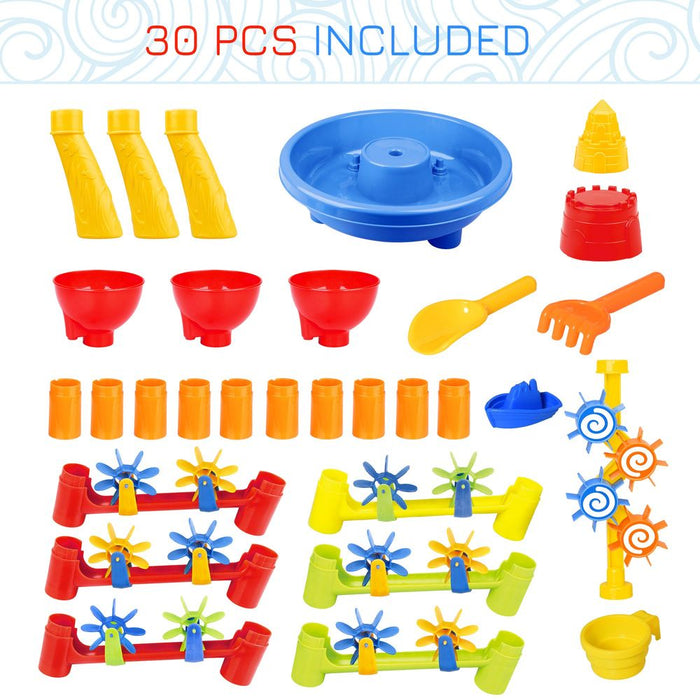 Water Table 30 pcs Waterpark Beach Toy Set Outdoor Sand Playset